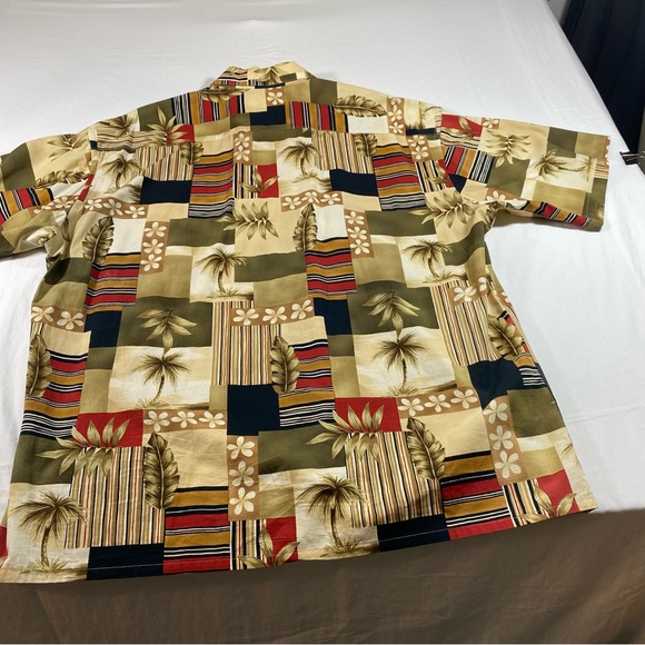 Pierre Cardin Tropical Shirt Button Down Palm trees XXL Short Sleeve Party Shirt - Picture 7 of 10